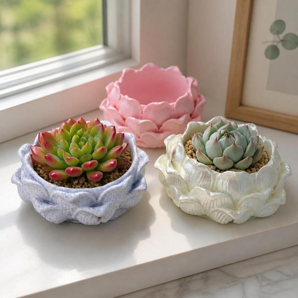 With Drainage Hole Plastic Nursery Pots 3D Printed Jewelry Storage Box Succulent Plant Pot Yard