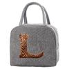 Portable Food Insulation for Traveling  Wood Art Letter Printing Box Picnic Waterproof Oxford Zipper Insulation Lunch Bag