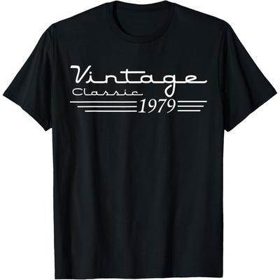 Vintage 46th Birthday 1979 46 Years Old T Shirts Men Women Cotton Humor Streetwear Tee Shirt Short Sleeve Unisex Loose Clothing