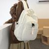 Schoolbag1011 Spring New Solid Color Versatile Casual Backpack Simple Wear-resistant Junior High School Schoolbag Outdoor Commuting