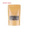 10pcs Kraft Paper Bags Zip Lock Brown With Window Stand Up Resealable Grip