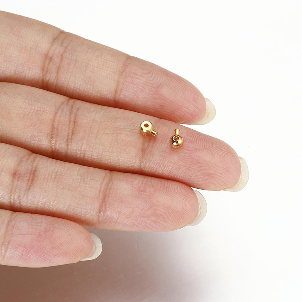 10-20pcs Clasp Metal Crimp End Beads Gold Color Bead Button Clasps for DIY Jewelry Making Findings Components Handmade Wholesale