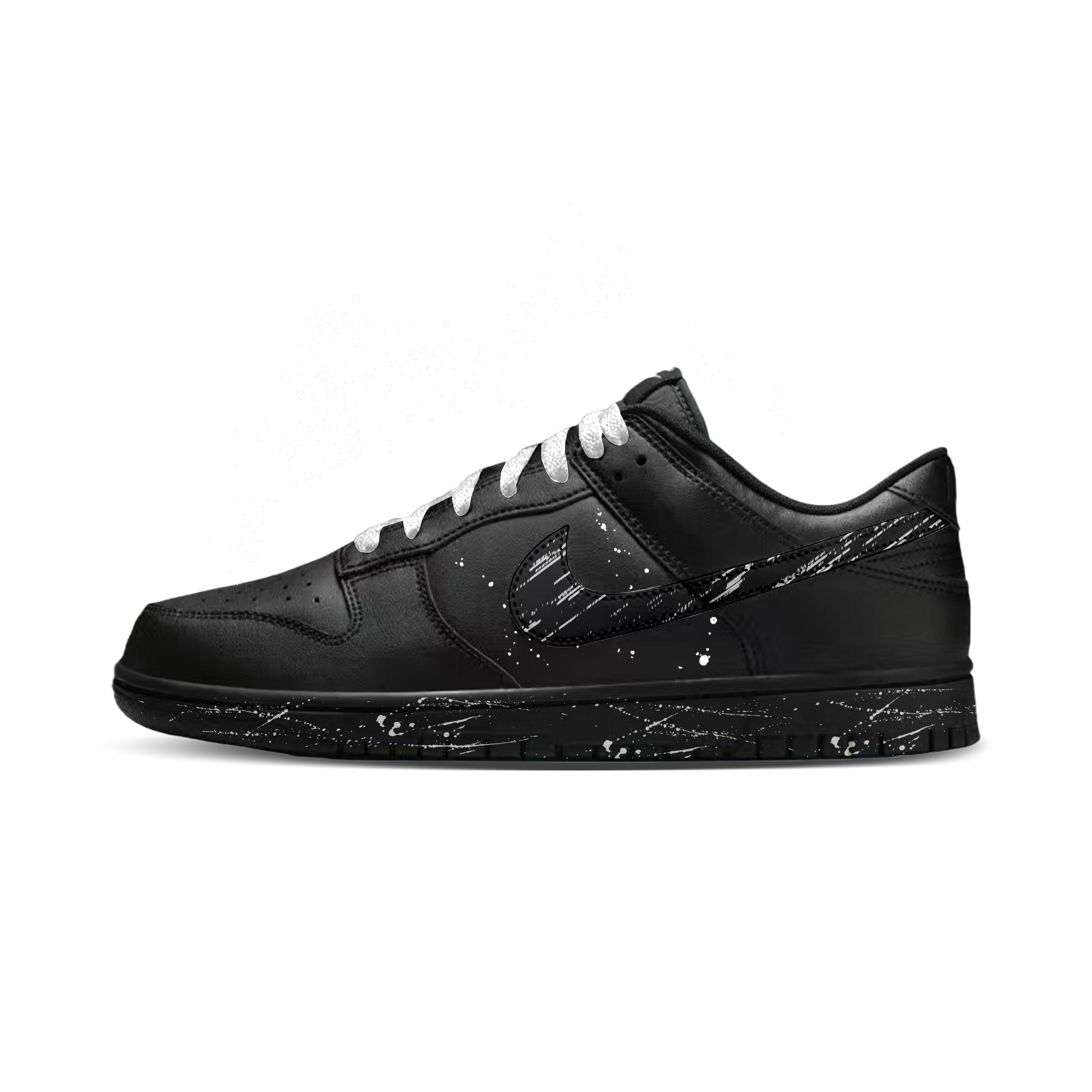 

Nike Dunk Sparkling Silver Leather Abrasion Resistant Abrasion Resistant Low top Skateboard Shoes Unisex Black HF5441-100(Team266-) 40