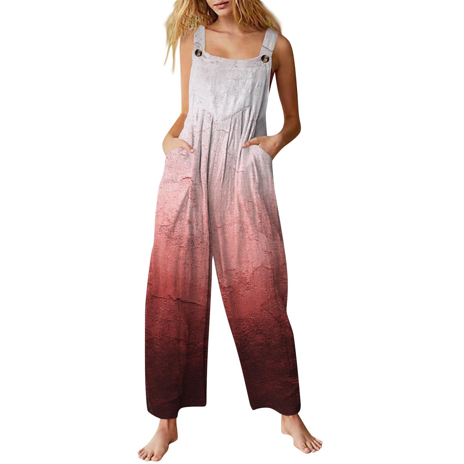 

Женский комбинезон с принтом, повседневный свободный комбинезон L