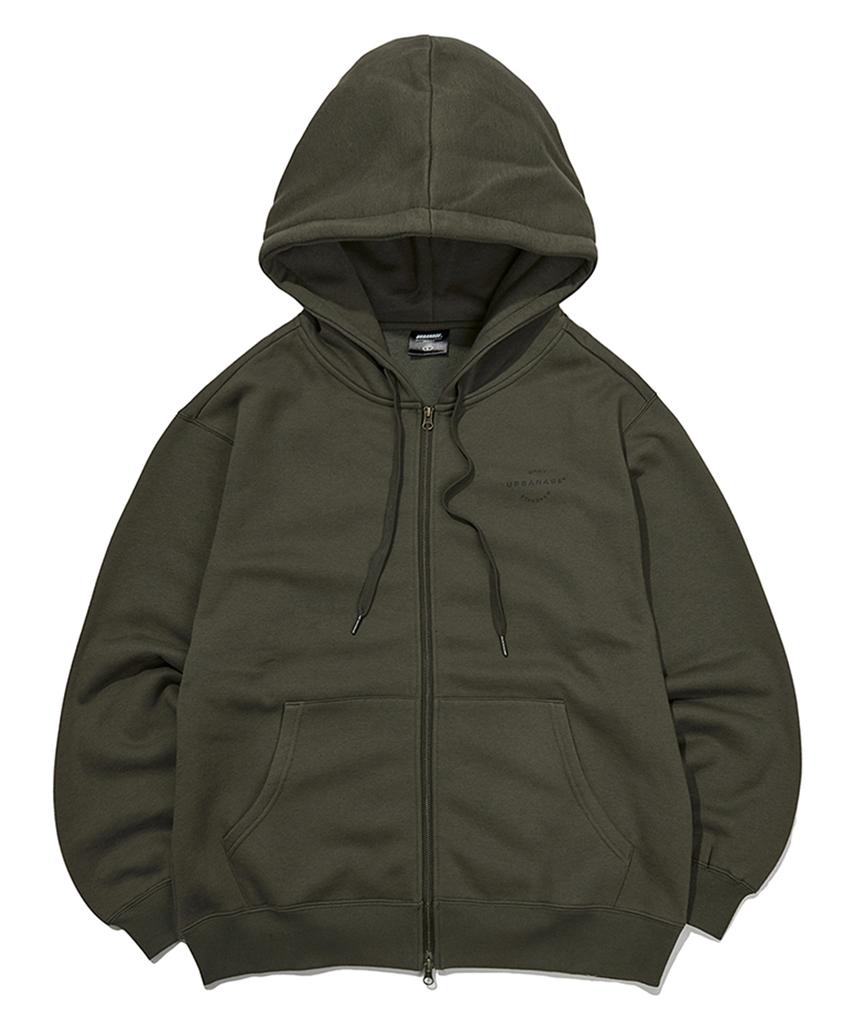Urbanage Daily Standard Zip-Up Hoodie Khaki