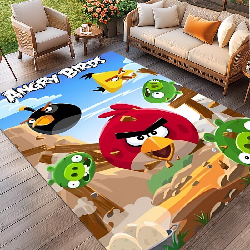 Angry Birds Print Rug, Washable Floor Carpet, For Entryway Dorm Laundry Room Office Study, Home Decor Birthday Christmas Gift