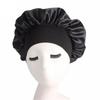 New Women's Satin Solid Wide-brimmed Sleeping Hat Unisex Head Wrap Elastic Band Cap Hair Care Bonnet Night Hat Bonnet De Nuit