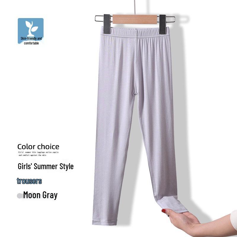 Girls' Modal Leggings for Spring/Summer - Black or White Dance Pants, Medium/Large Sizes