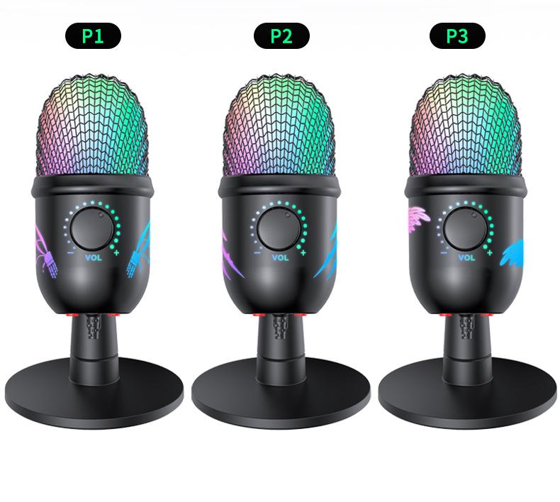 Enping USB Gaming Condenser Microphone with RGB Lights for Streaming & Karaoke