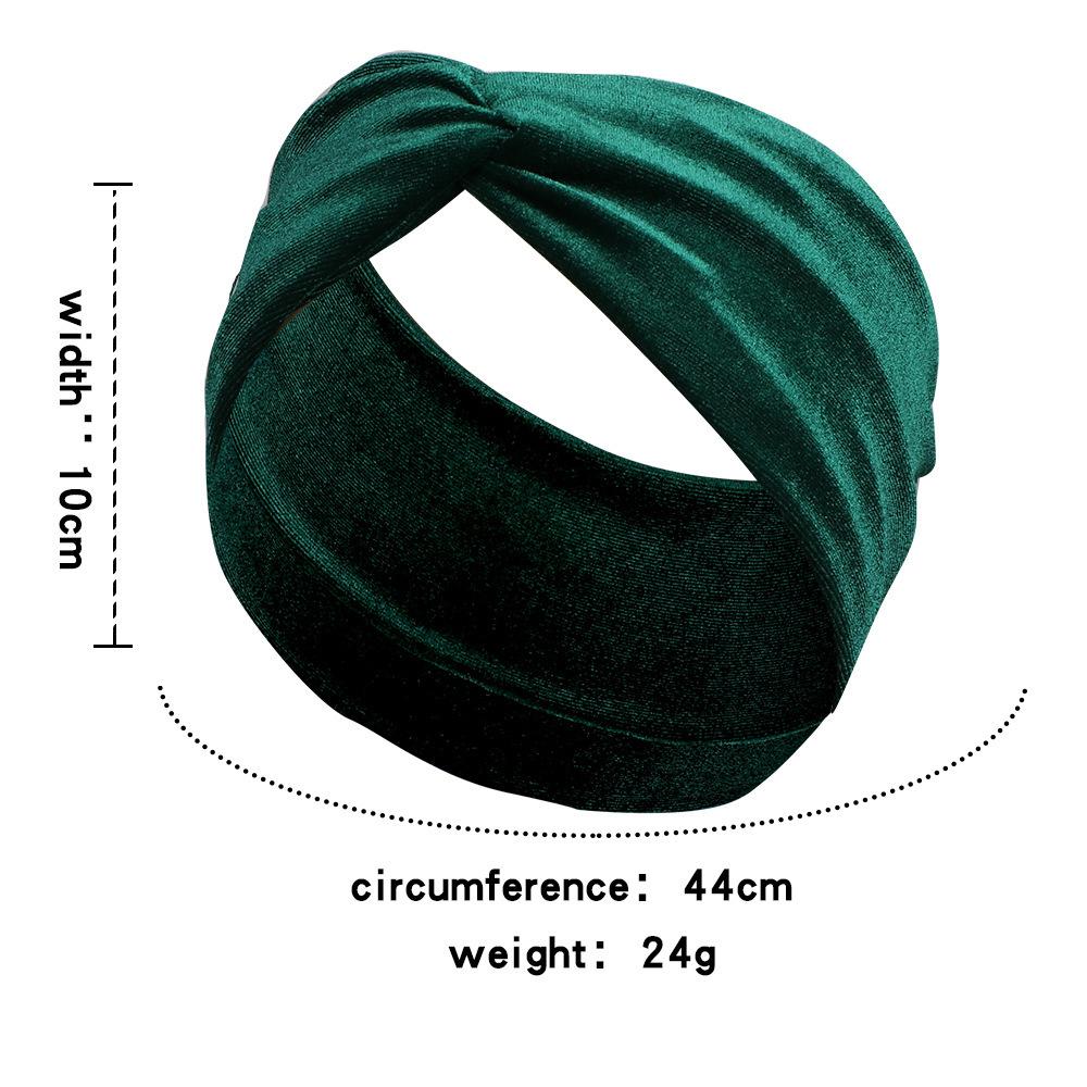 Solid Color Gold Velvet Headband, Hair Accessories Stylish Knotted Cross Elastic Wide Edge Headband Headband