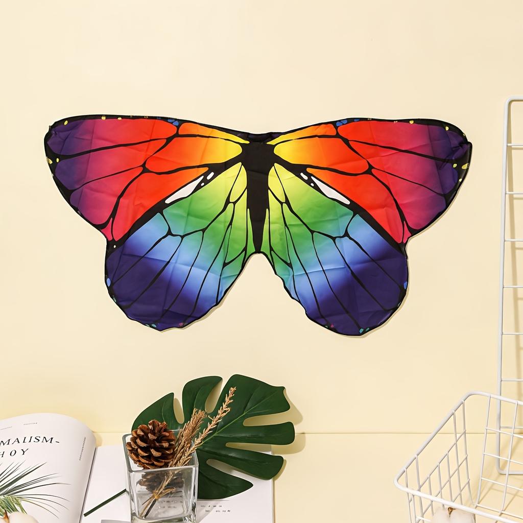 1Pc Adult Women'S Rainbow Gradient Monarch Butterfly Wing Backpiece Adult Party Cosplay Prop Fairy Wing Accessory Holiday Dress-Up Wing Prop Birthday