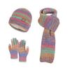 3Pcs/Set Women Winter Hat Scarf Gloves Set Thickened Velvet Lining