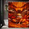 2D Flat Naruto Anime Naruto Uzumaki With Nine-Tails Kurama Print Waterproof Shower Curtain For Bathroom Decor