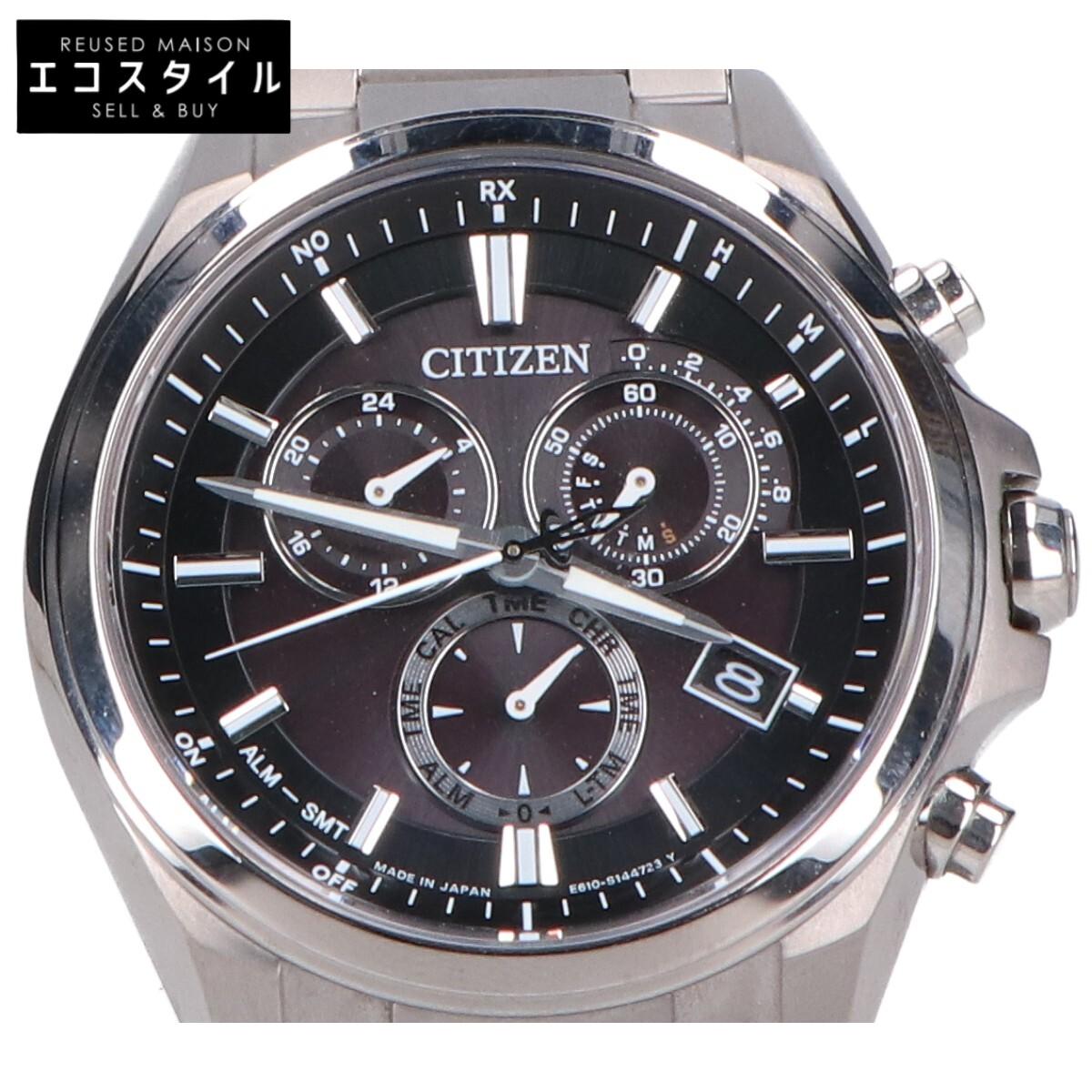 

Citizen AT3050-51E E610-S104203 ATTESA Eco Drive Радиоуправляемые Хронограф Часы Серебристые Б/У