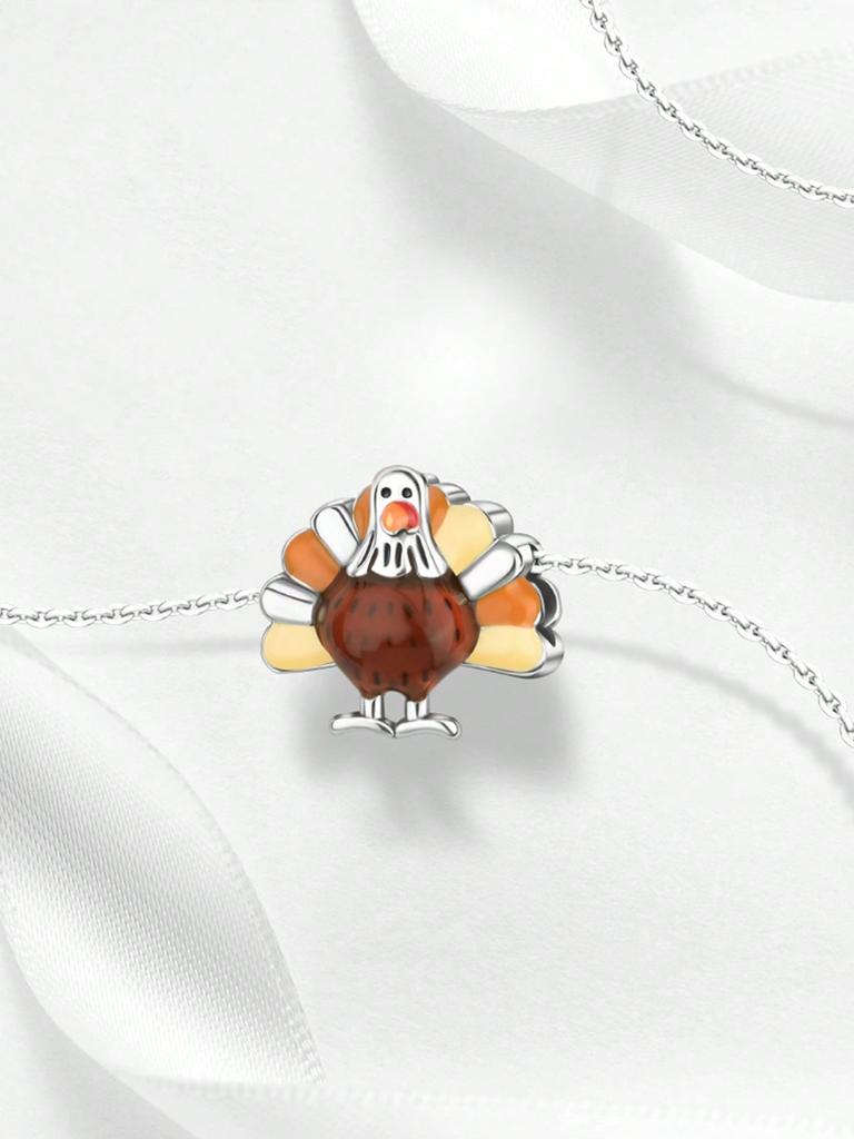 Autumn Pumpkin Squirrel Peacock Beads Charm Copper Plated Fit Charms Copperoriginal Bracelet For Jewelry Making Diy Charm