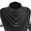 C170 New Jewelry Simple Multi-Element Combination Fashion Versatile Aperture Metal Rod Necklace
