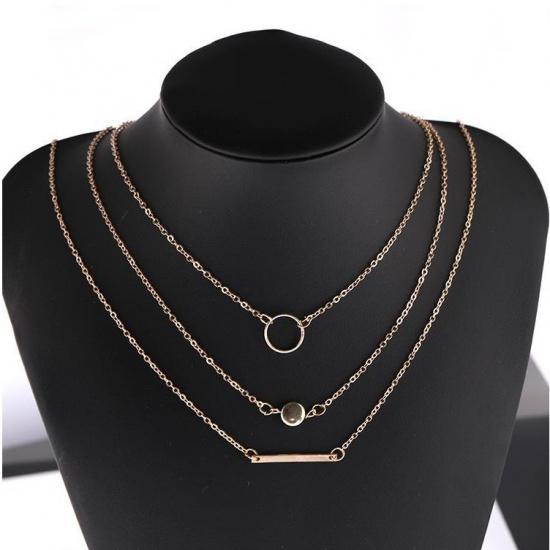 C170 New Jewelry Simple Multi-Element Combination Fashion Versatile Aperture Metal Rod Necklace