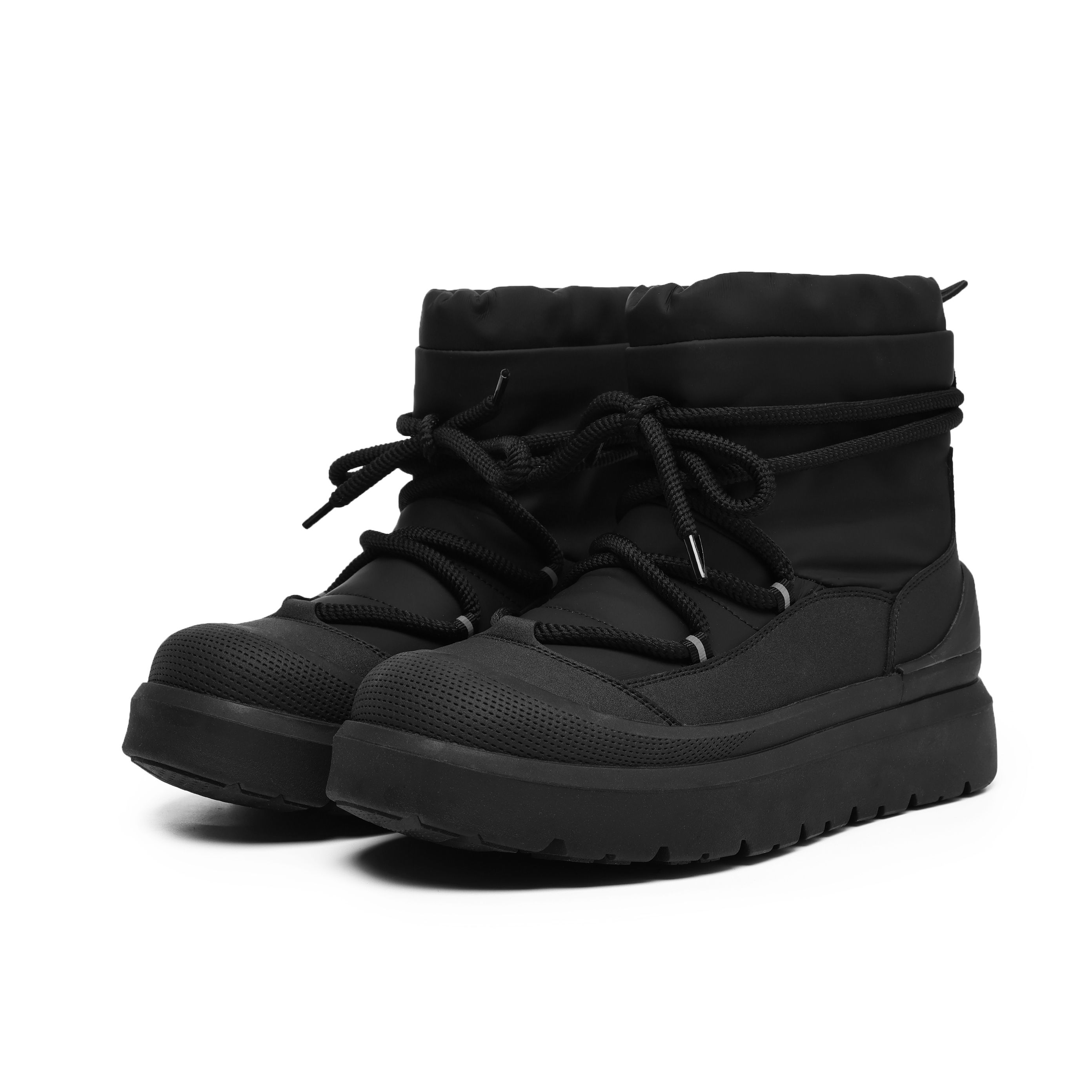 Рабочие зимние ботинки для мужчин женщин плюс флисовые теплые зимние ботинки с высоким верхом на толстой подошве на шнуровке черные плюшевые парные хлопковые ботинки 43 чёрный 4900₽