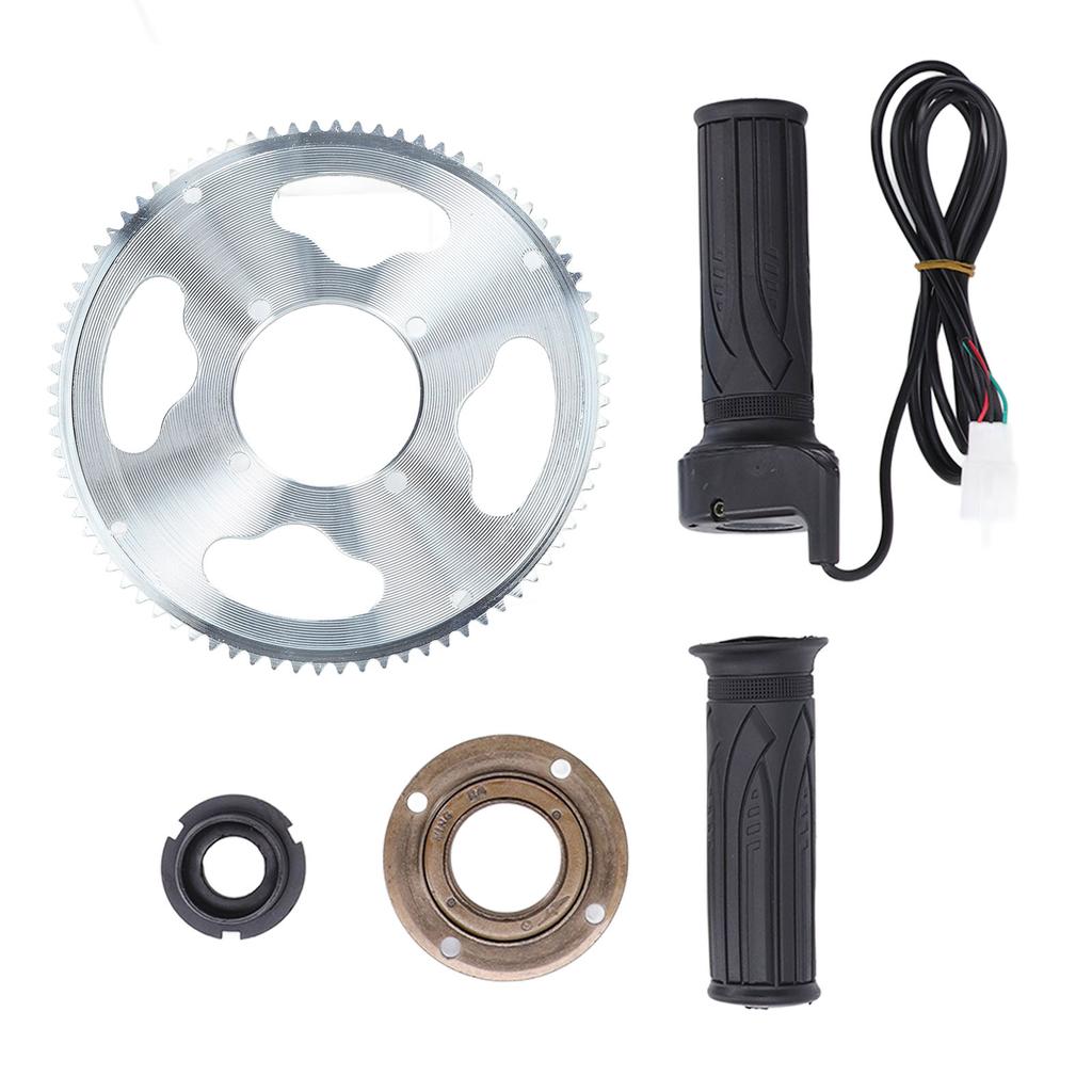 80T 25H 54mm Bike Sprocket Flywheel Adapter Connector Twist Throttle Grips for Road Bike Bicycle