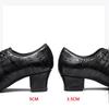 Women Water Grass Grain Leather Latin Dance Shoes Square Lace Round Toe Soft Soled Dance Shoes Breathable Social Dance Modern