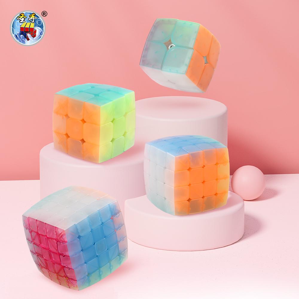 Sengso Jelly Color Cute Cube 2X2 3X3 4X4 5X5 Magic Cubo Profession Puzzle High Quality Kid'S Fidget Toys