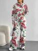 European and American Autumn and Winter Casual Long-sleeved Suit Women's Hooded Sweater Trousers Two-piece Set Retro Elements