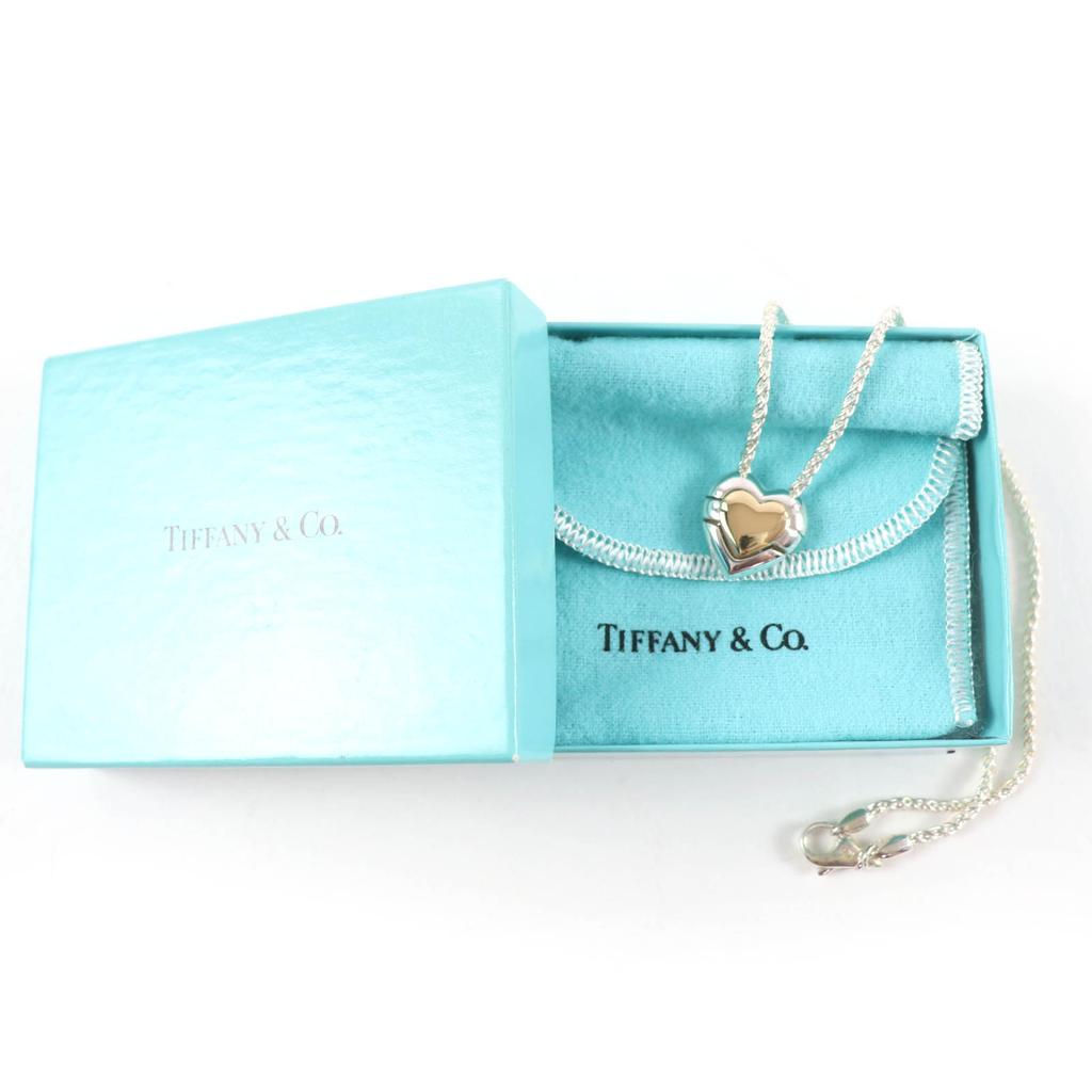 Excellent TIFFANY&Co. Necklace Puzzle Heart Silver 925 Women Used