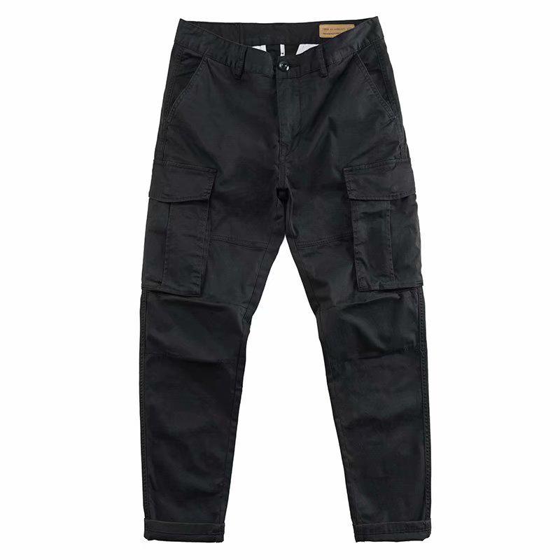 

Men s Korean Straight-Leg Casual Work Overalls with Multi-Pockets for Summer 3XL чорний
