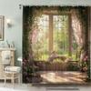 Waldfenster Duschvorhang - Mehrstil Baddekoration, Perfekt für Liebhaber von Natur-inspirierten und praktischen Designs