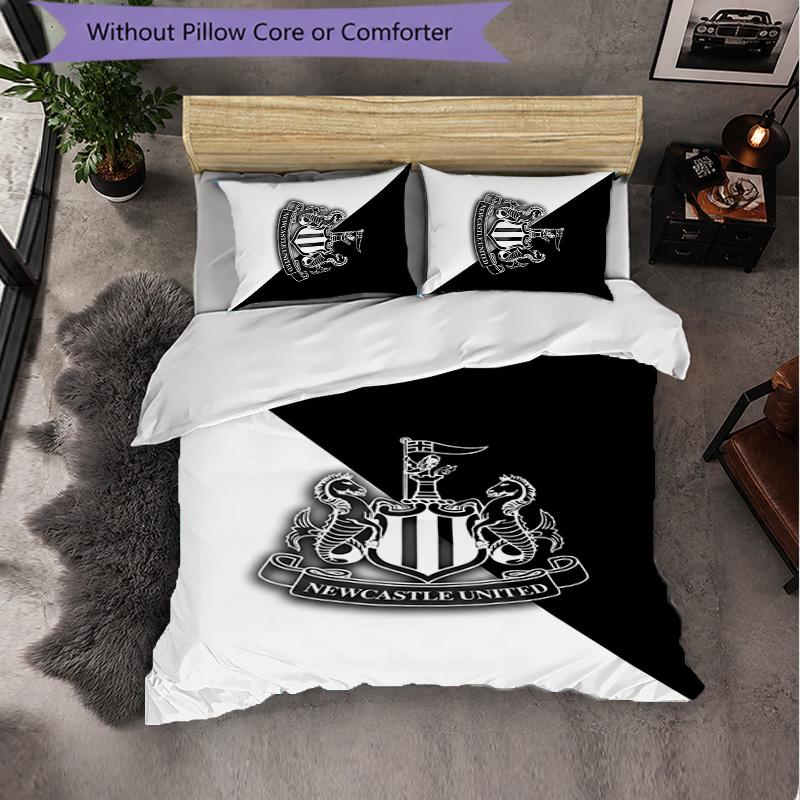 Set Biancheria da Letto Calcio Newcastle United 3 Pezzi Morbido Copripiumino con Federe Set Decorazione Camera da Letto per la Casa