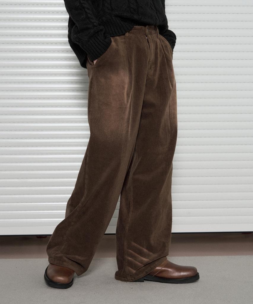 Ledeoli Washed Corduroy Pants [Black]