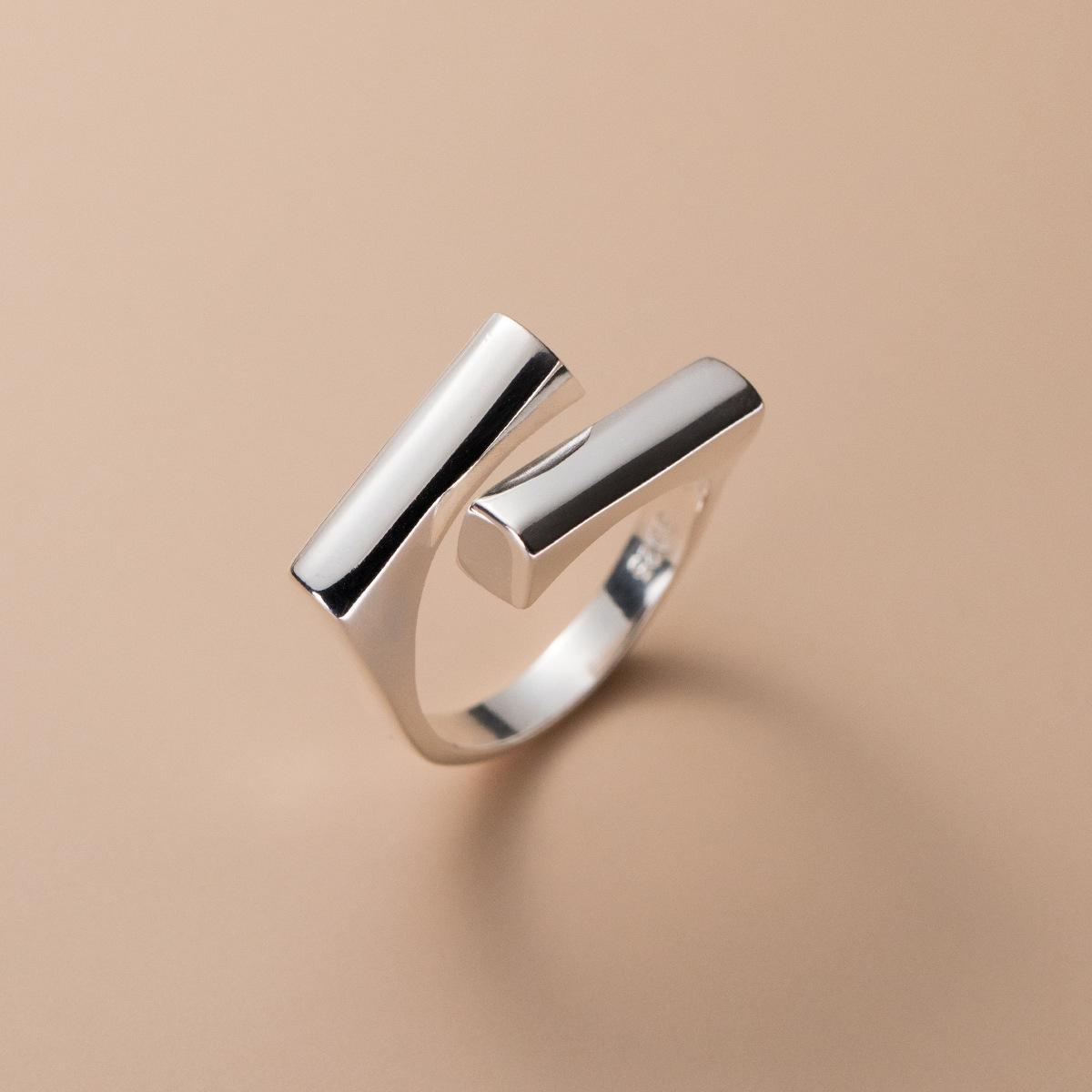 

925 Sterling Silver Unique Simple Ring For Women Jewelry Finger Open Vintage Handmade Ring Allergy For Party Birthday Gift resizable