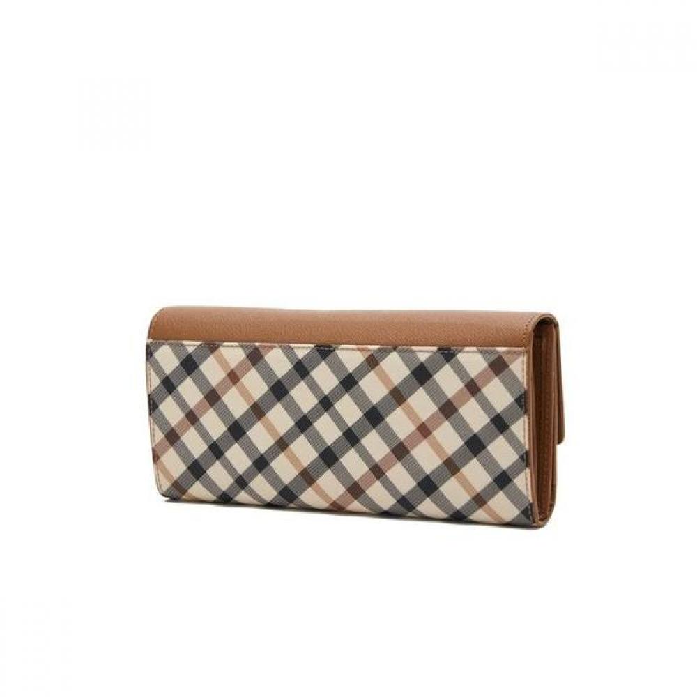 Daks Long Wallet Dd Logo Brown Check Dcwa2e421