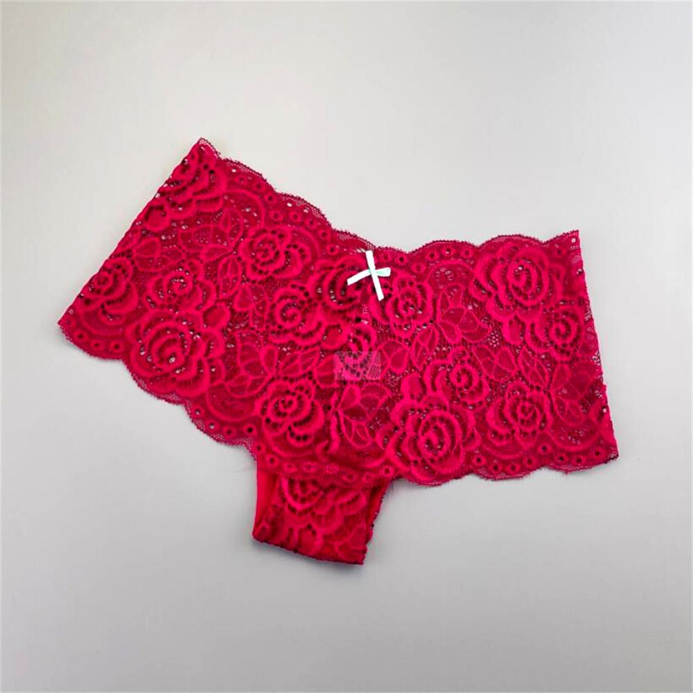 6PCS/set Lace Boxers for Women Sexy Panties Transparent Floral Underwear Female Low Rise Intimates Lingerie