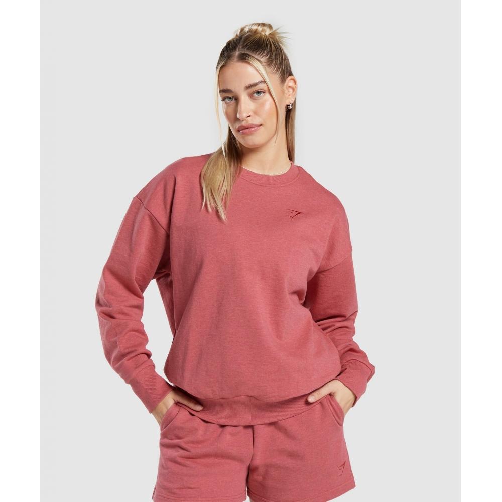 

GYMSHARK Rest Day Sweats Crew Heritage Pink Marl B8A7A KB1X