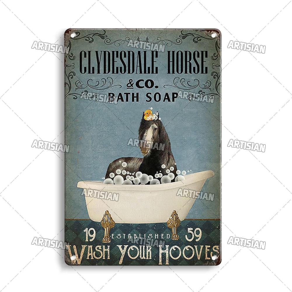 Artisian Bathroom Metal Sign Washing Room Tin Poster Toilet Decorative Plate Bath Soap Wall Decor Garage Bar Pub Club Hotel Cafe