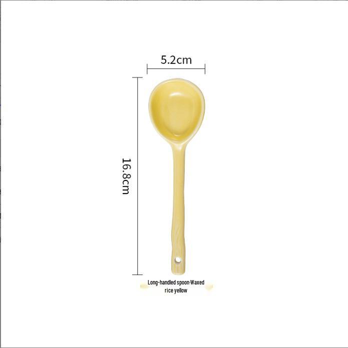 

Керамическая ложка с длинной ручкой в японском стиле для десерта и супа