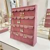 PGY Pink Velvet Jewelry Display Props Stand Elegant Ring & Earring Organizer Soft Fabric Lining Jewelry Bracelet Display Rack