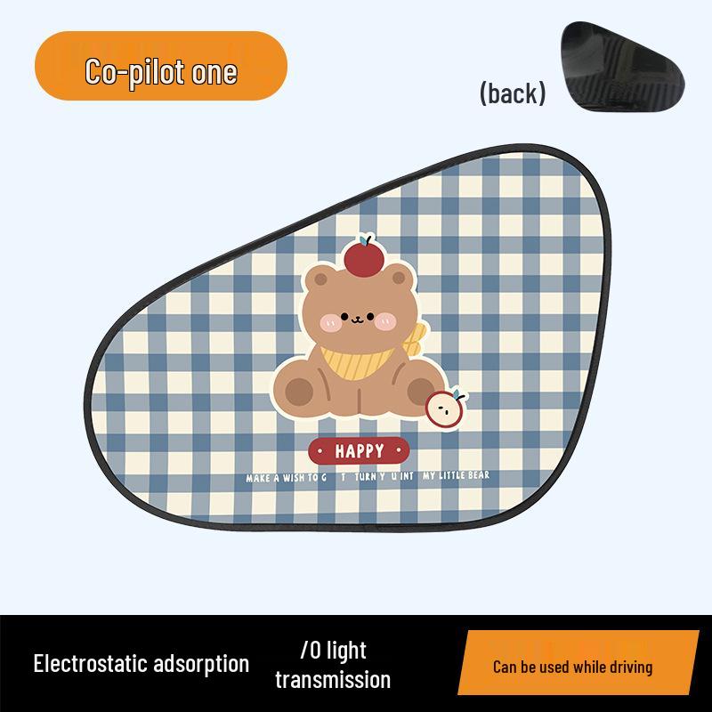 Elektrostatische Auto Zonnescherm - Schattig Beer Ontwerp voor Baby Warmtebescherming & Isolatie