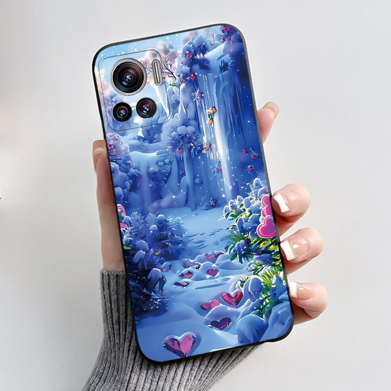 Casing For Motorola Edge 30 Ultra / Edge X Cover Aesthetic Fashion Cute Cat Astronaut Black Soft Silicone Shockproof TPU Case