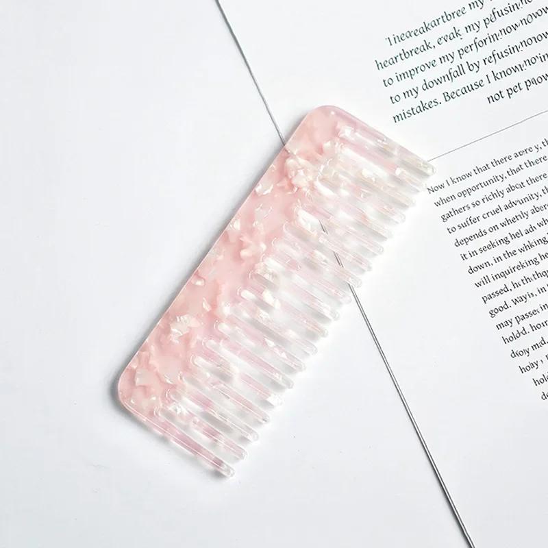 Pettini per capelli in acetato a denti larghi Antistatici Spazzola per capelli da massaggio Parrucchiere Colorato Salone di acconciatura Styling Accessori da viaggio