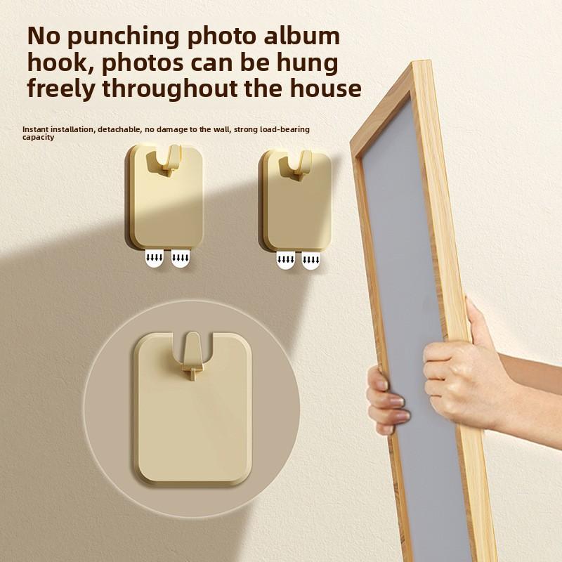 

3 Pcs No Punch Photo Frame Non-Stick Staple Hooks 3 Pcs белый