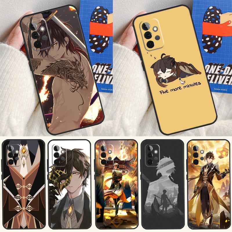 Zhongli Genshin Impact For Samsung Galaxy A55 A35 A15 A54 A34 A14 A53 A33 A13 A05 A06 A16 A22 A32 A52 Phone Case