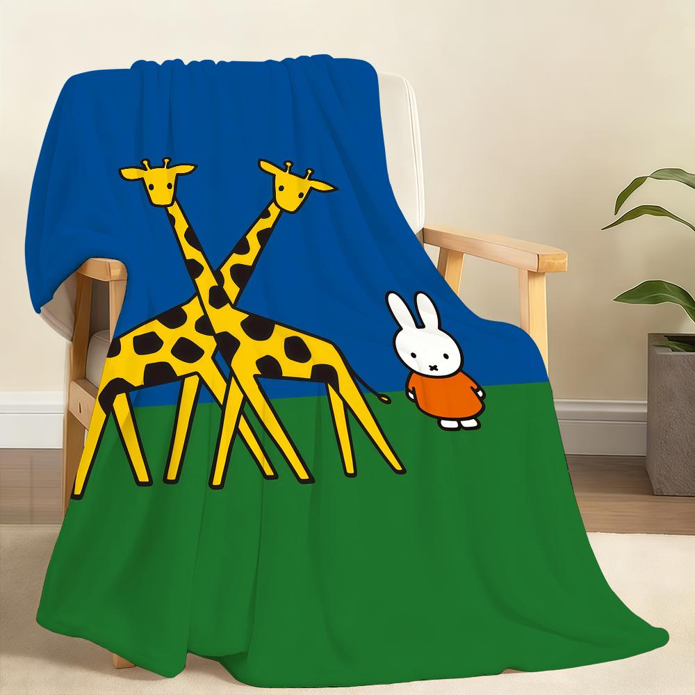 Kawaii MMiffyS Blanket Soft Throw Blanket for Home Bedroom Bed Sofa Picnic Travel Office Rest Cover Blanket Gift