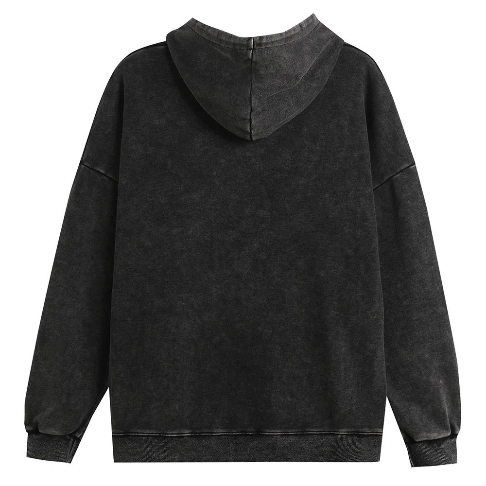 Vintage gewaschen Hoodies Männer Frauen Baumwolle Retro Langarm Harajuku Sweatshirts Mode lose Pullover Hip Hop Streetwear