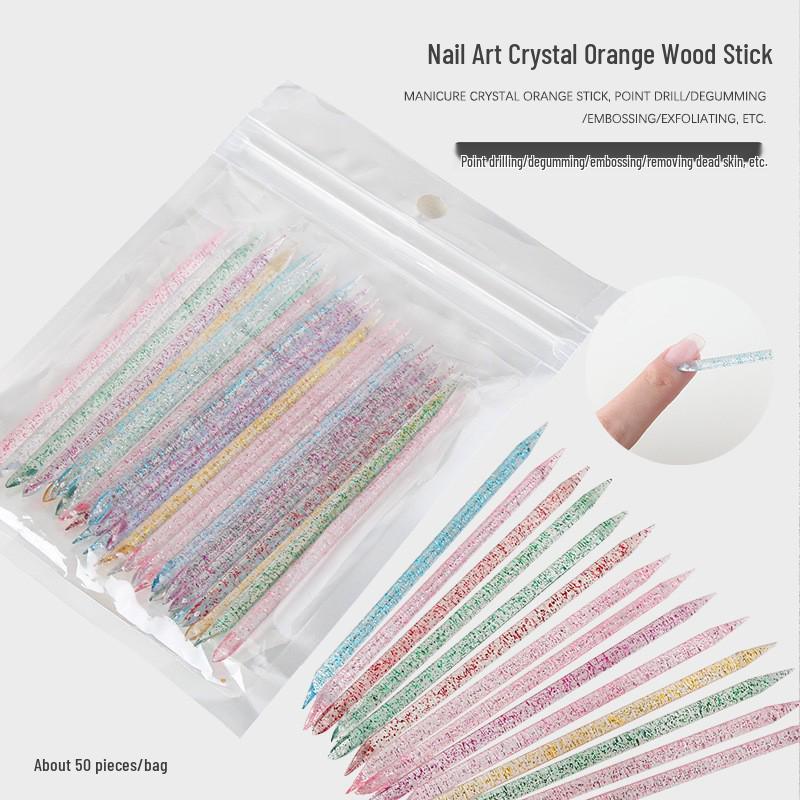 

Nail Art Double-Headed Crystal & Wood Dotting Pen and Cuticle Pusher