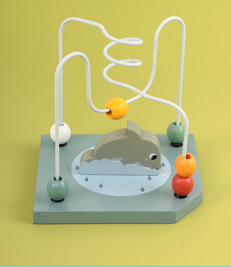 Wooden Activity Cube for Toddlers 5in1 Animal Shape Sorter Bead Maze Montessori Educational Toys Baby 6-12 Months Learning Toys