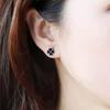 Black Four-Leaf Clover Stud Earrings For Women, Earrings Temperament Personality Simple And Versatile Earrings