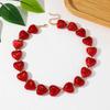 Luxury European & American Acrylic Heart Beaded Necklace: Versatile, Trendy Clavicle Chain for Women