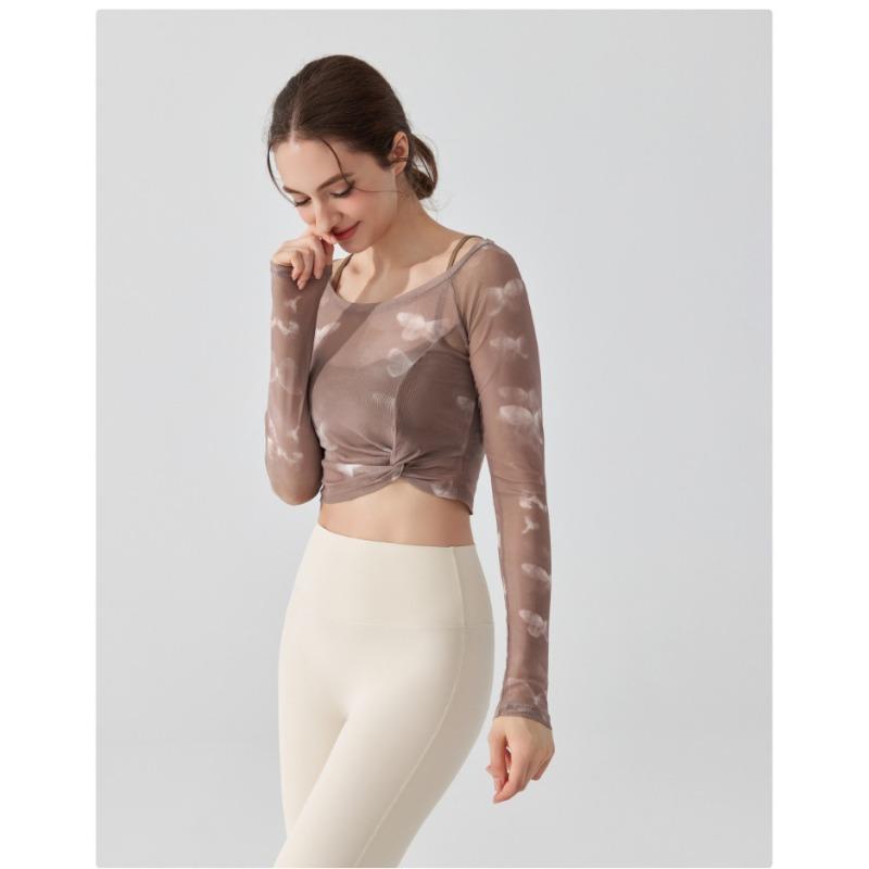 

Женский спортивный топ с длинными рукавами Butterfly Mesh XL (including bra) света кофе